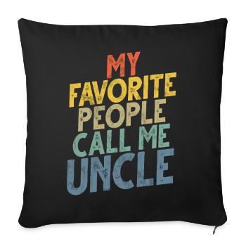 Meilleur oncle fier oncle citation humour - Coussin et housse de 45 x 45 cm - noir - Devant