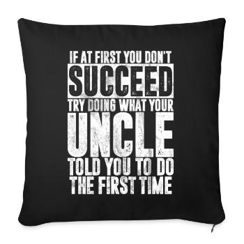 Meilleur oncle fier oncle citation humour - Coussin et housse de 45 x 45 cm - noir - Devant