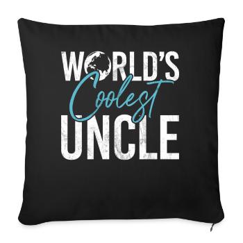 Meilleur oncle fier oncle citation humour - Coussin et housse de 45 x 45 cm - noir - Devant