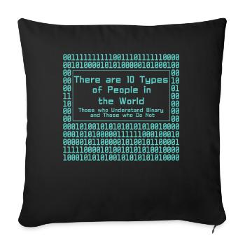 Programmeur, Codage informatique, Développeur de logiciels - Coussin et housse de 45 x 45 cm - noir - Devant
