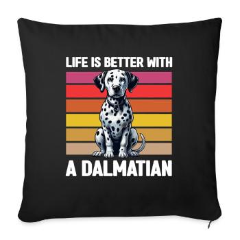 Dalmatiner Hunde Liebhaber Hundebesitzer - Sofakissen mit Füllung 45 x 45 cm - Schwarz - Vorne