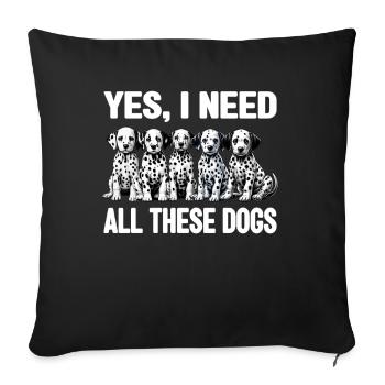 Dalmatiner Hunde Liebhaber Hundebesitzer - Sofakissen mit Füllung 45 x 45 cm - Schwarz - Vorne
