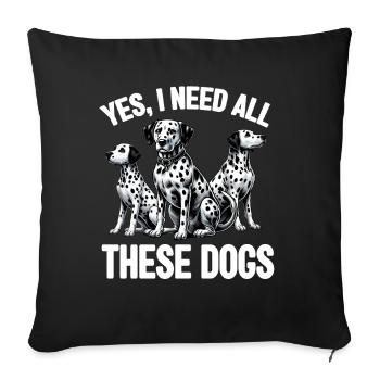 Dalmatiner Hunde Liebhaber Hundebesitzer - Sofakissen mit Füllung 45 x 45 cm - Schwarz - Vorne