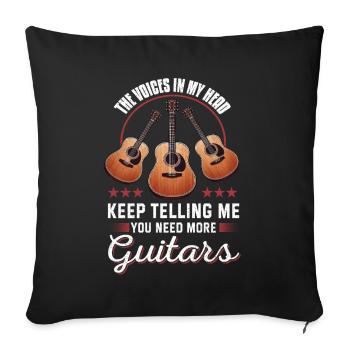 Guitariste Musicien Guitare Musique - Coussin et housse de 45 x 45 cm - noir - Devant