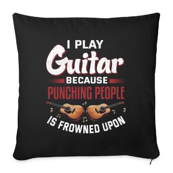 Guitariste Musicien Guitare Musique - Coussin et housse de 45 x 45 cm - noir - Devant