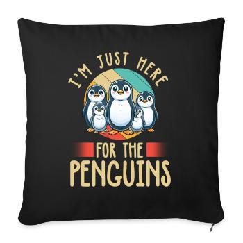 Pingouins Oiseau Amoureux des Pingouins Passionné - Coussin et housse de 45 x 45 cm - noir - Devant