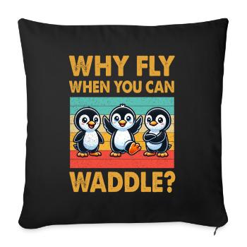 Pingouins Oiseau Amoureux des Pingouins Passionné - Coussin et housse de 45 x 45 cm - noir - Devant