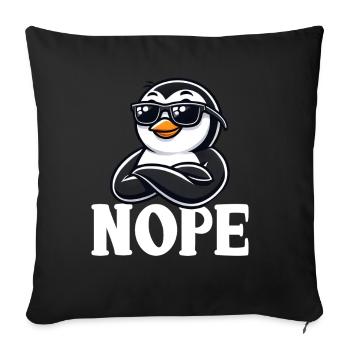 Pingouins Oiseau Amoureux des Pingouins Passionné - Coussin et housse de 45 x 45 cm - noir - Devant