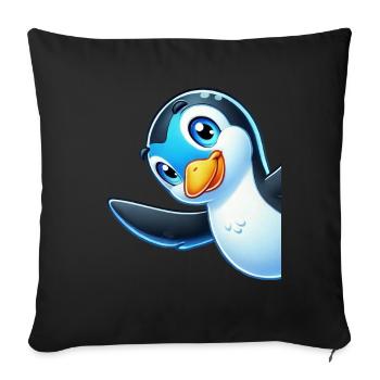 Pingouins Oiseau Amoureux des Pingouins Passionné - Coussin et housse de 45 x 45 cm - noir - Devant