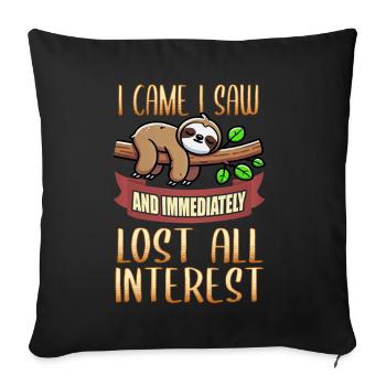 Sloths, Animal Lover, Sloth Lover, Lazy Sloth - Sofa pillow with filling 45cm x 45cm - black - Front