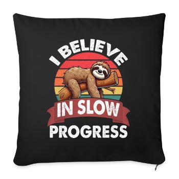Sloths, Animal Lover, Sloth Lover, Lazy Sloth - Sofa pillow with filling 45cm x 45cm - black - Front