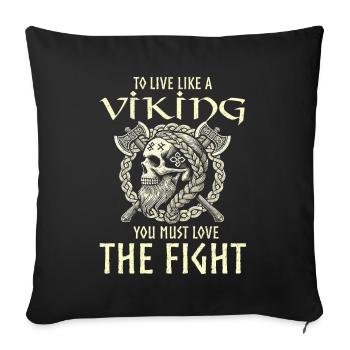 Viking Dieux nordiques Mythologie Nordman - Coussin et housse de 45 x 45 cm - noir - Devant
