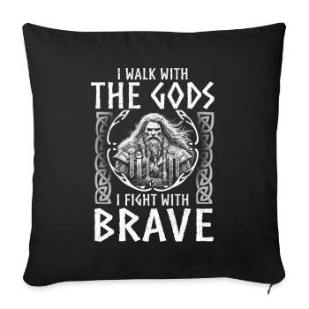Viking Dieux nordiques Mythologie Nordman - Coussin et housse de 45 x 45 cm - noir - Devant