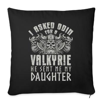 Viking Dieux nordiques Mythologie Nordman - Coussin et housse de 45 x 45 cm - noir - Devant