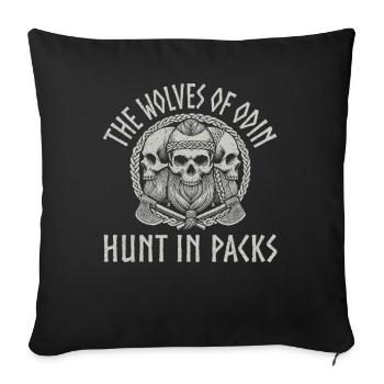 Viking Dieux nordiques Mythologie Nordman - Coussin et housse de 45 x 45 cm - noir - Devant