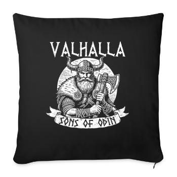 Viking Dieux nordiques Mythologie Nordman - Coussin et housse de 45 x 45 cm - noir - Devant