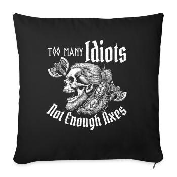 Viking Dieux nordiques Mythologie Nordman - Coussin et housse de 45 x 45 cm - noir - Devant