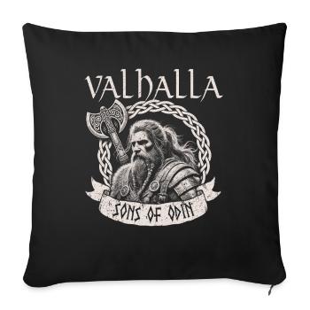 Viking Dieux nordiques Mythologie Nordman - Coussin et housse de 45 x 45 cm - noir - Devant