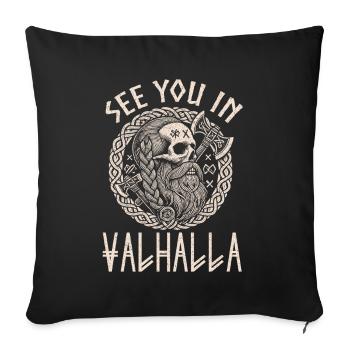 Viking Dieux nordiques Mythologie Nordman - Coussin et housse de 45 x 45 cm - noir - Devant