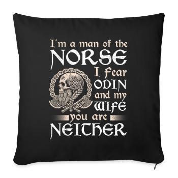Viking Dieux nordiques Mythologie Nordman - Coussin et housse de 45 x 45 cm - noir - Devant