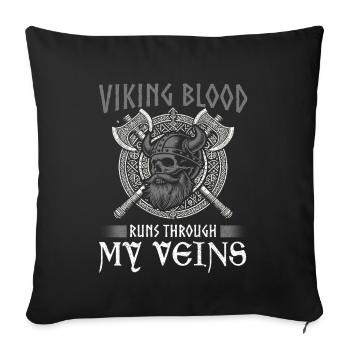 Viking Dieux nordiques Mythologie Nordman - Coussin et housse de 45 x 45 cm - noir - Devant