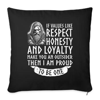 Viking Dieux nordiques Mythologie Nordman - Coussin et housse de 45 x 45 cm - noir - Devant