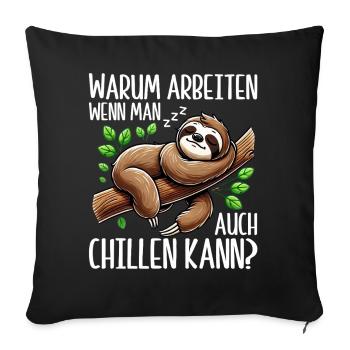 Sloth Lazy Sloth Lover Sloths - Sofa pillow with filling 45cm x 45cm - black - Front