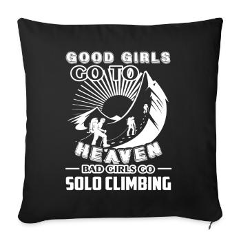 Climbing Bad Girls Go Solo Climbing - Sofa pillow with filling 45cm x 45cm - black - Front