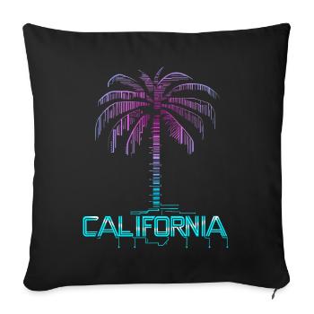 Palmier néon de Californie - Coussin et housse de 45 x 45 cm - noir - Devant