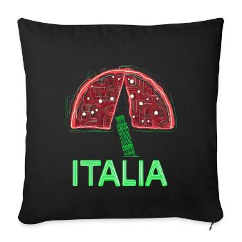 Italia Pizza Pisa - Sofa pillow with filling 45cm x 45cm - black - Front