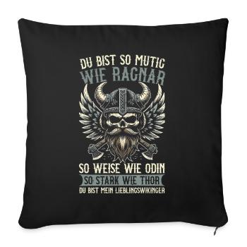 Viking Dad Father's Day Paternity Parent - Sofa pillow with filling 45cm x 45cm - black - Front