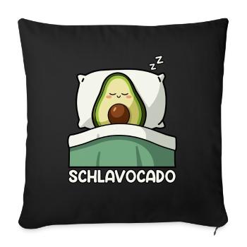 Schlavocado Avocado Sleep Lover Kawaii Avocado - Sofa pillow with filling 45cm x 45cm - black - Front