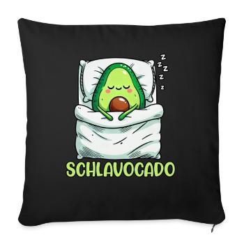 Schlavocado Avocado Sleep Lover Kawaii Avocado - Sofa pillow with filling 45cm x 45cm - black - Front
