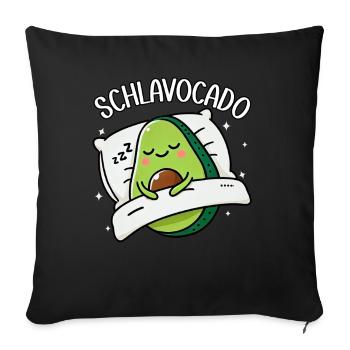 Schlavocado Avocado Sleep Lover Kawaii Avocado - Sofa pillow with filling 45cm x 45cm - black - Front