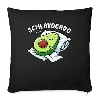 Schlavocado Avocado Sleep Lover Kawaii Avocado - Sofa pillow with filling 45cm x 45cm - black - Front