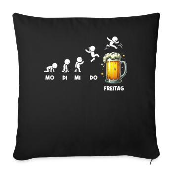 Freitag Wochenende Bierliebhaber Sarkastischer - Sofakissen mit Füllung 45 x 45 cm - Schwarz - Vorne