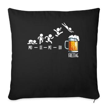 Freitag Wochenende Bierliebhaber Sarkastischer - Sofakissen mit Füllung 45 x 45 cm - Schwarz - Vorne