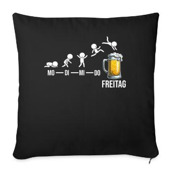 Freitag Wochenende Bierliebhaber Sarkastischer - Sofakissen mit Füllung 45 x 45 cm - Schwarz - Vorne