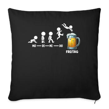 Freitag Wochenende Bierliebhaber Sarkastischer - Sofakissen mit Füllung 45 x 45 cm - Schwarz - Vorne