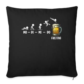 Freitag Wochenende Bierliebhaber Sarkastischer - Sofakissen mit Füllung 45 x 45 cm - Schwarz - Vorne