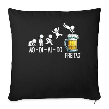 Freitag Wochenende Bierliebhaber Sarkastischer - Sofakissen mit Füllung 45 x 45 cm - Schwarz - Vorne