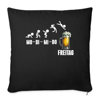 Freitag Wochenende Bierliebhaber Sarkastischer - Sofakissen mit Füllung 45 x 45 cm - Schwarz - Vorne