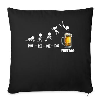 Freitag Wochenende Bierliebhaber Sarkastischer - Sofakissen mit Füllung 45 x 45 cm - Schwarz - Vorne