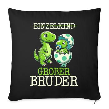 Big Brother Saurus Dinosaure Frère - Coussin et housse de 45 x 45 cm - noir - Devant