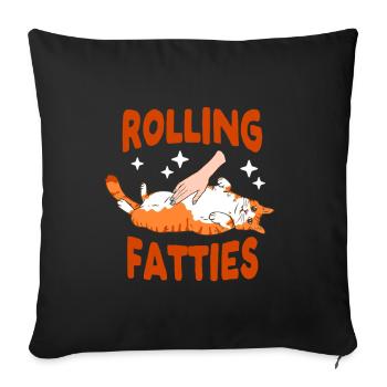 Rolling Fatties Drôle Chat Amoureux Chaton - Coussin et housse de 45 x 45 cm - noir - Devant