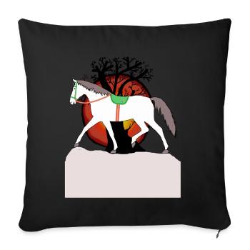 Chevaux Cheval Conte de fées Conte de fées Personnage Enfants - Coussin et housse de 45 x 45 cm - noir - Devant