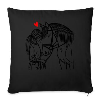 Équitation Sports équestres Cavaliers Amoureux des chevaux - Coussin et housse de 45 x 45 cm - noir - Devant