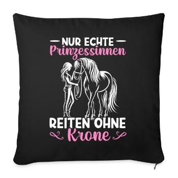 Équitation Sports équestres Cavaliers Amoureux des chevaux - Coussin et housse de 45 x 45 cm - noir - Devant