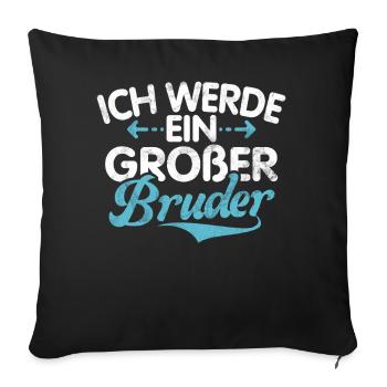 Grand frère Amoureux des bébés Frère aîné - Coussin et housse de 45 x 45 cm - noir - Devant