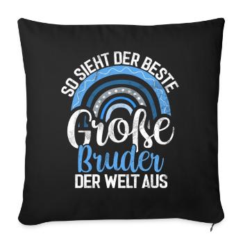 Grand frère Amoureux des bébés Frère aîné - Coussin et housse de 45 x 45 cm - noir - Devant